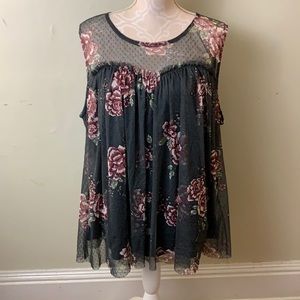 3 for $30-EUC torrid 3x Mesh Flowered Sleeveless Blouse